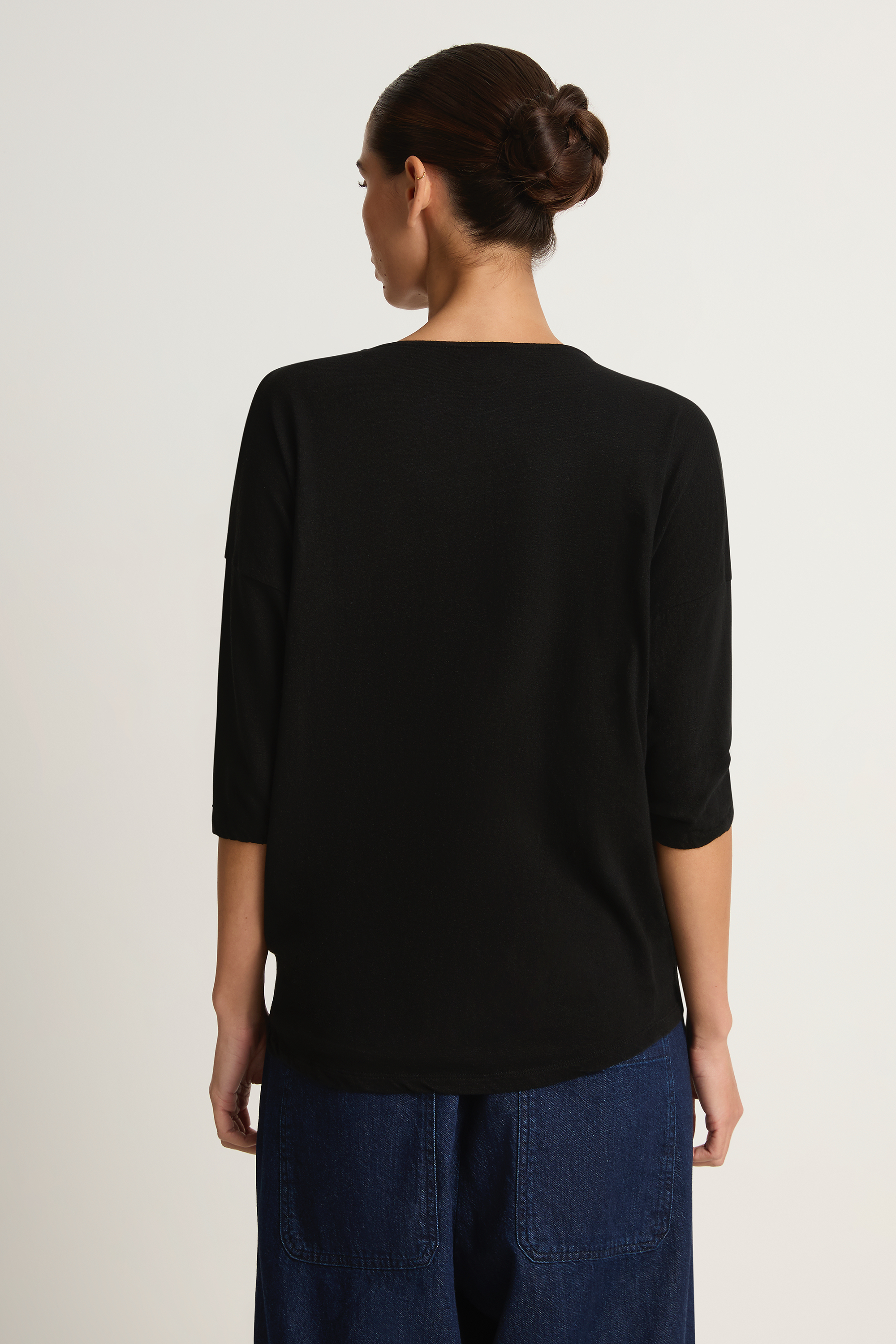 Pas De Calais Cotton Linen Jersey T-Shirt - Black