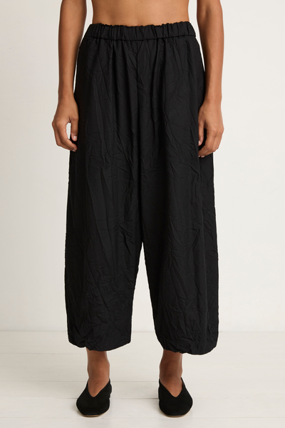 Pas De Calais Light Twill Crinkle Drop Crotch Pants - Black