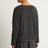 Elsa Esturgie Midi V-Neck Sweater - Grey