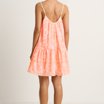 Juliet Dunn Pomegranate Print Loose Strappy Mini Dress - Neon Red