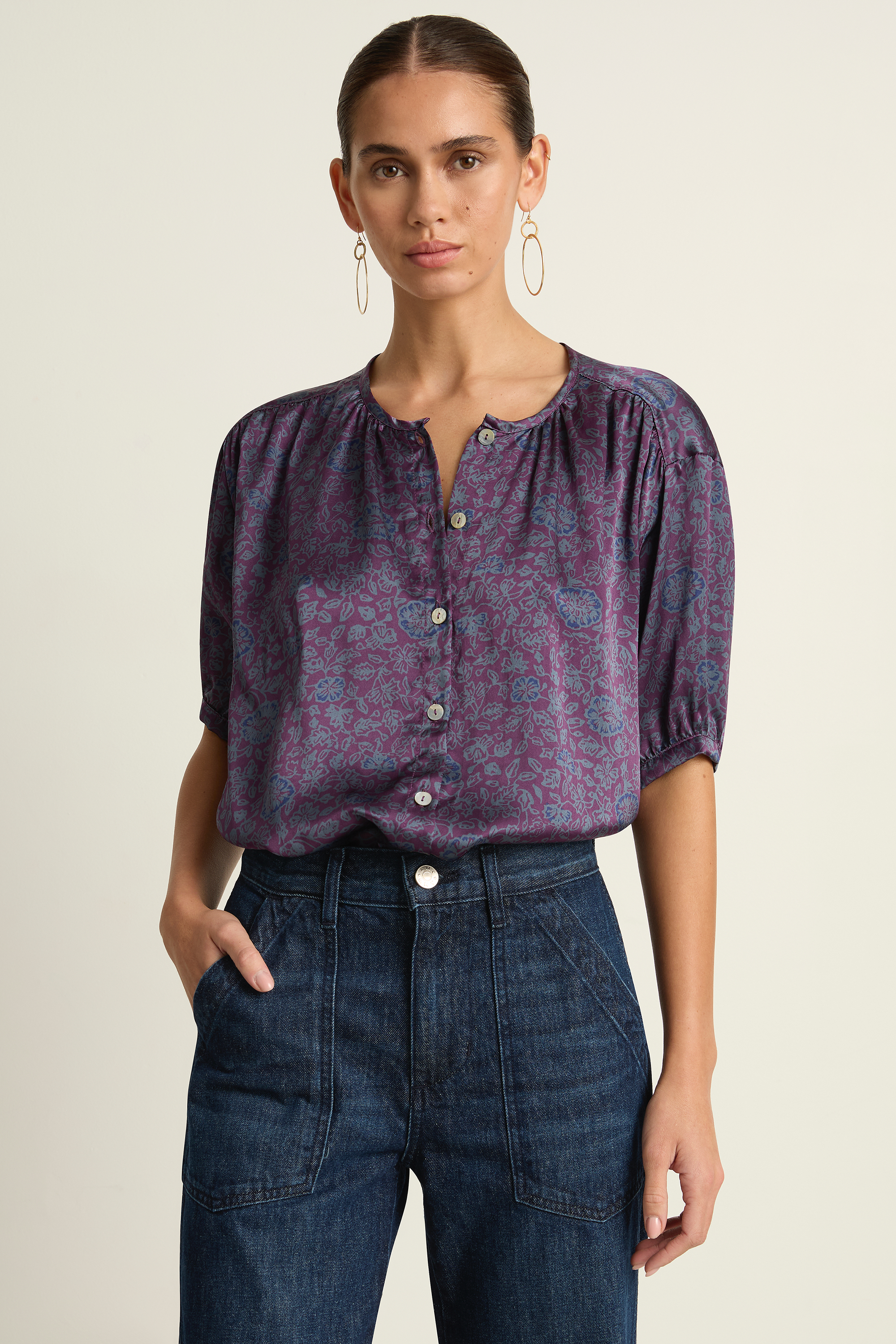 Natalie Martin Violet Top - Heritage Floral Amethyst