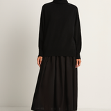 Pas De Calais Cotton Checkered Gathered Skirt - Black