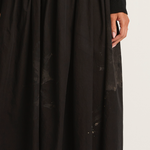 Pas De Calais Cotton Checkered Gathered Skirt - Black