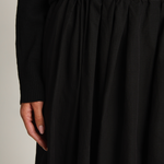 Pas De Calais Cotton Checkered Gathered Skirt - Black