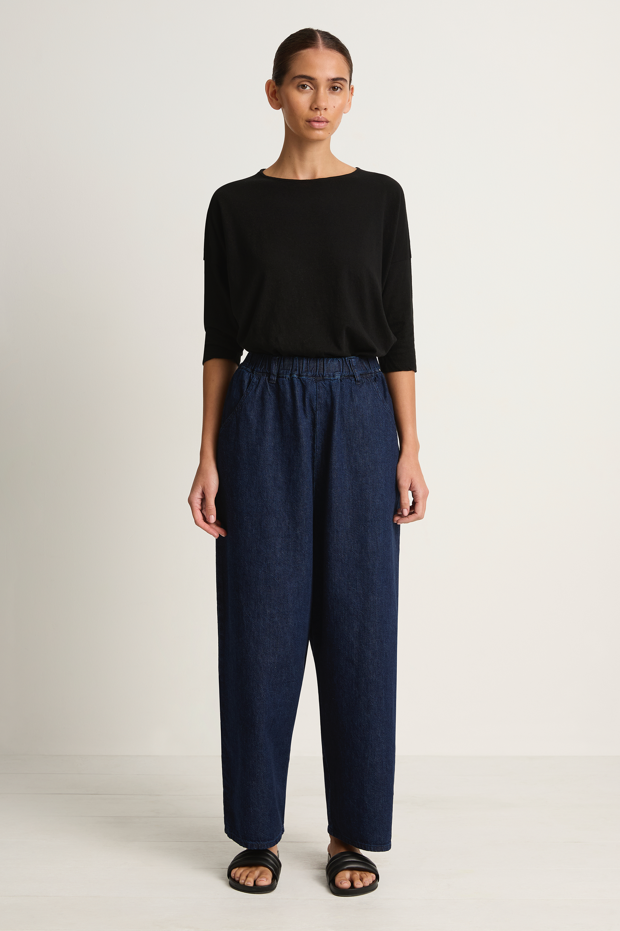 Pas De Calais Natural Denim Easy Pants - Indigo
