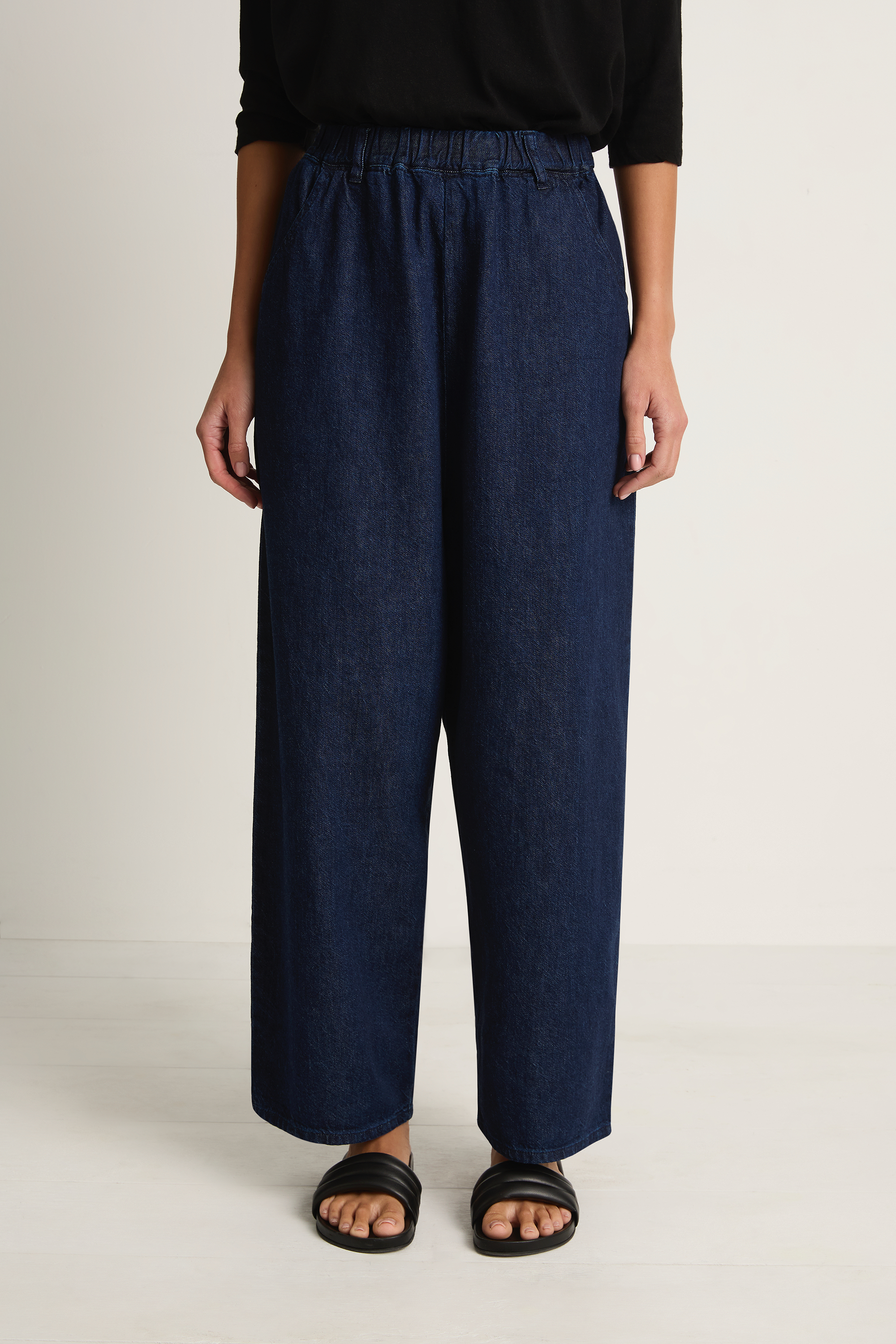 Pas De Calais Natural Denim Easy Pants - Indigo