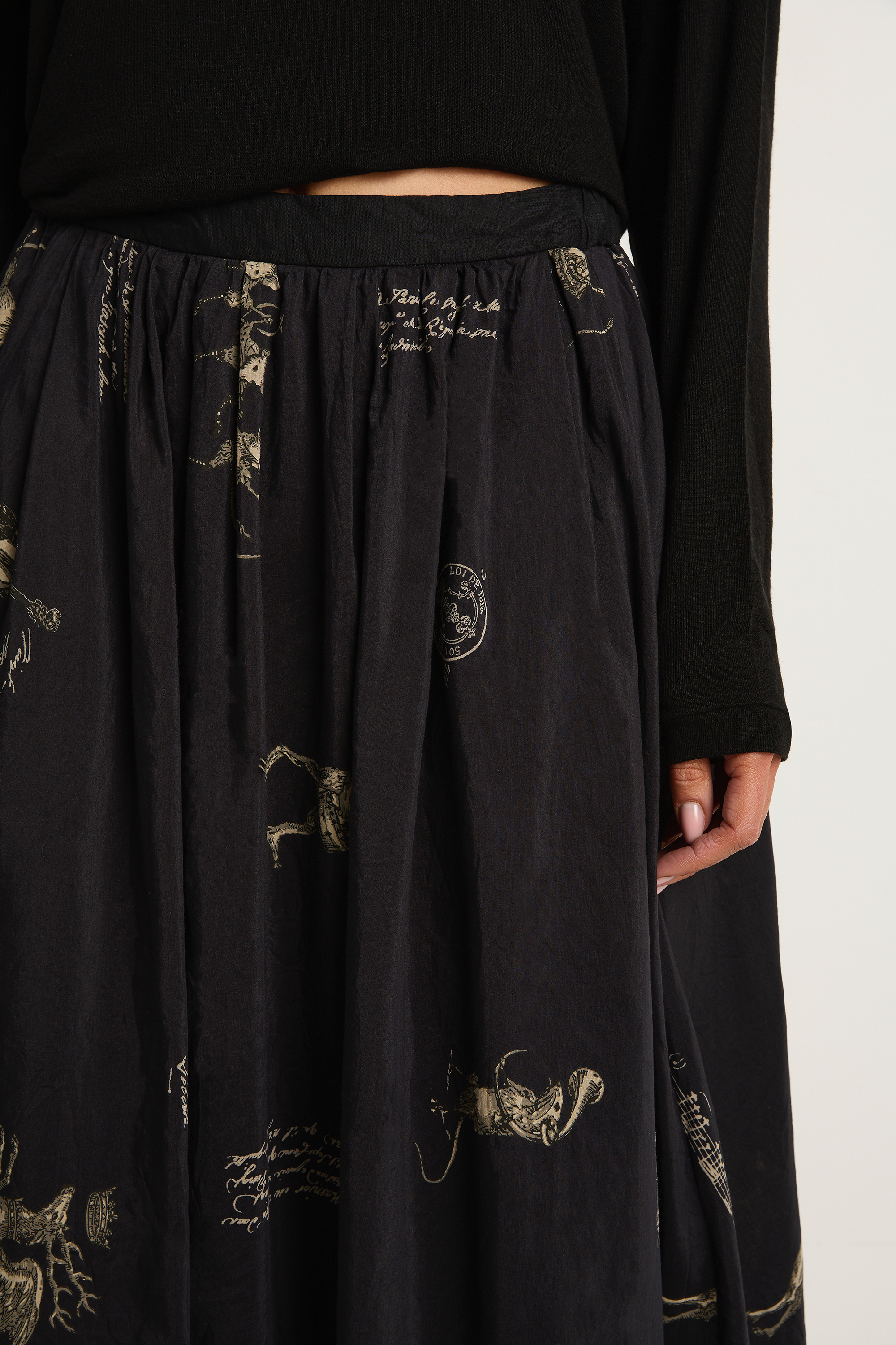 Pas De Calais Animal Concert Print Skirt - Black