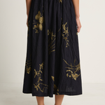 Pas De Calais Japonism Flower Print Skirt - Navy