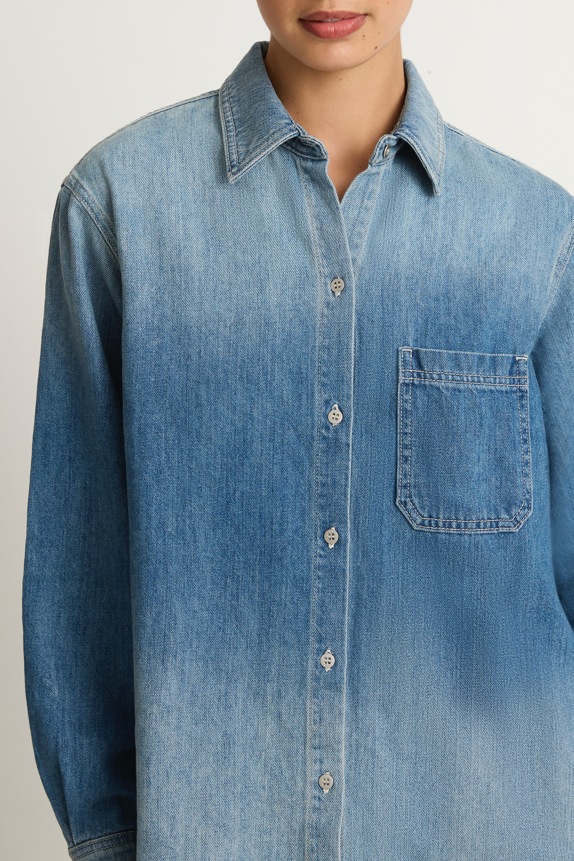 Shaina Mote Essential Denim Button Down - Vintage Indigo