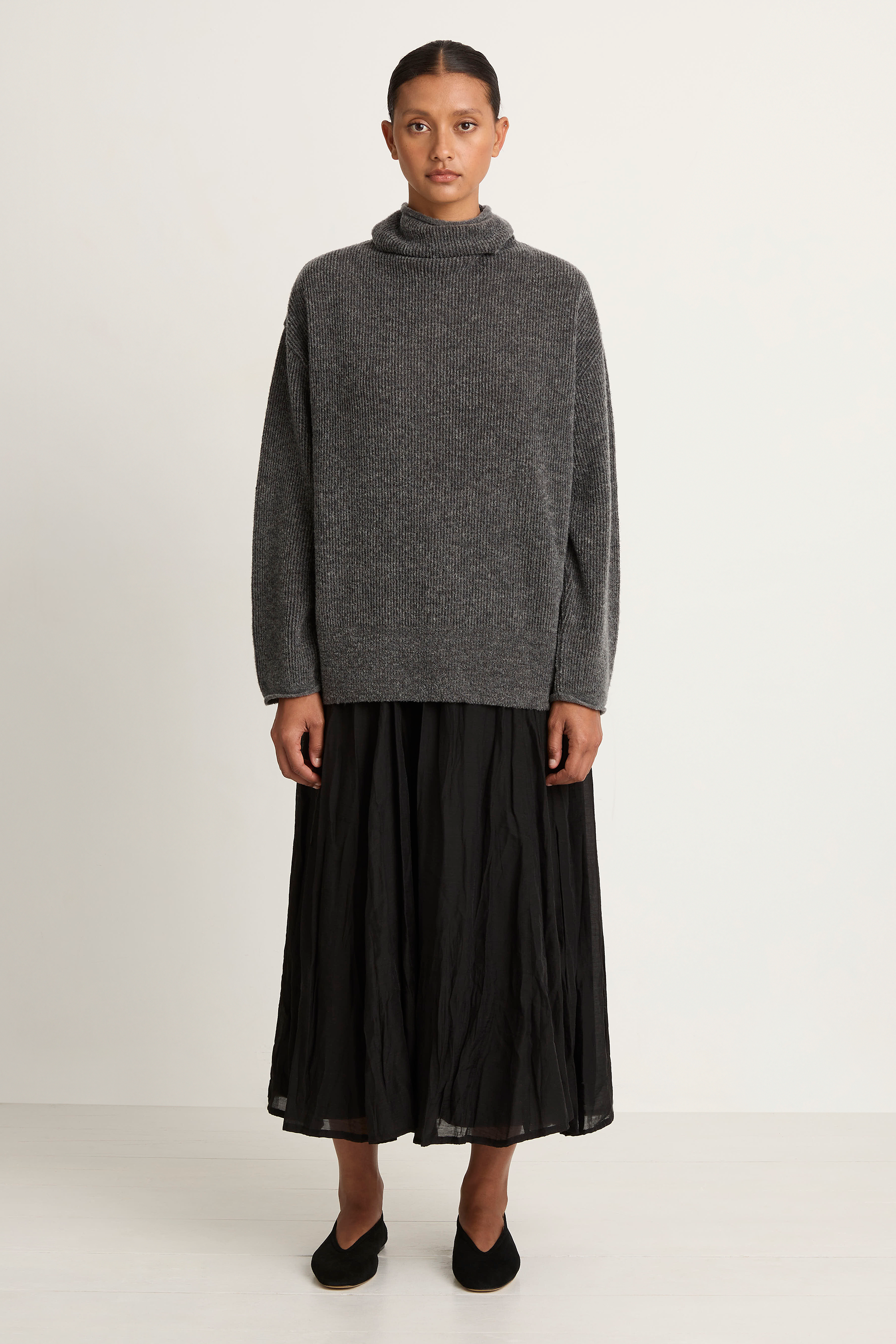 Pas De Calais Fine Bouclé Turtleneck Knit Pullover - Heather Pas De Calais Fine Bouclé Turtleneck Knit Pullover - Heather