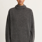 Pas De Calais Fine Bouclé Turtleneck Knit Pullover - Heather Grey