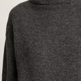 Pas De Calais Fine Bouclé Turtleneck Knit Pullover - Heather Grey