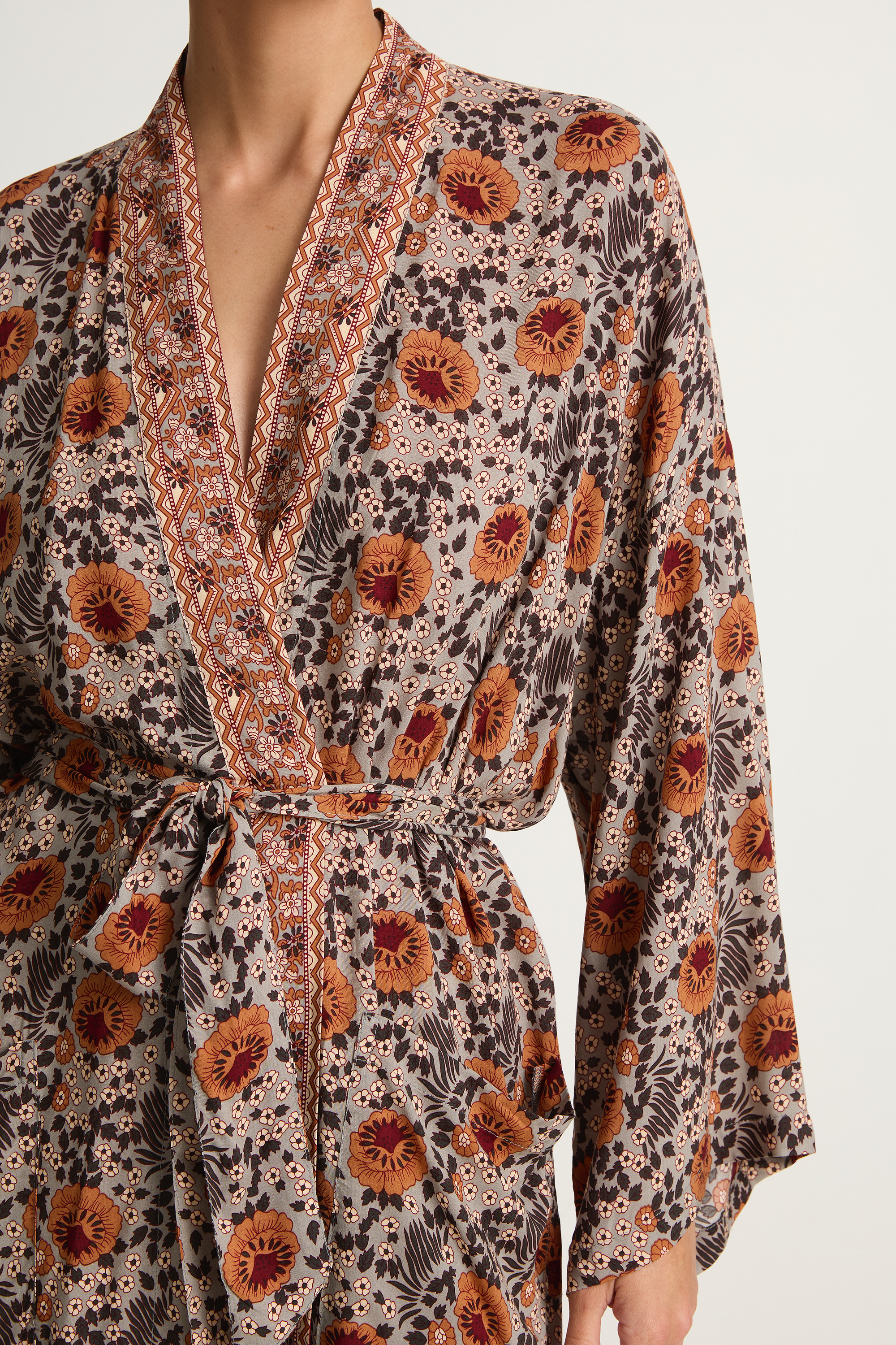 Natalie Martin Diane Robe - Vintage Flowers Slate