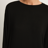 Pas De Calais Lyocell Cashmere Jersey Crewneck Pullover - Black