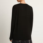 Pas De Calais Lyocell Cashmere Jersey Crewneck Pullover - Black