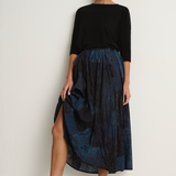 Pas De Calais Tsugihagi Print Skirt - Navy