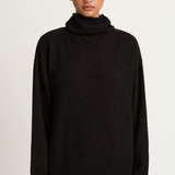 Pas De Calais Fine Bouclé Turtleneck Knit Pullover - Black