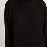 Pas De Calais Fine Bouclé Turtleneck Knit Pullover - Black