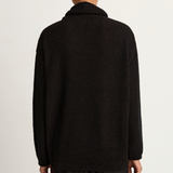 Pas De Calais Fine Bouclé Turtleneck Knit Pullover - Black