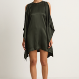 BONDI BORN Como Waterfall Mini Dress - Forest