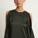 BONDI BORN Como Waterfall Mini Dress - Forest