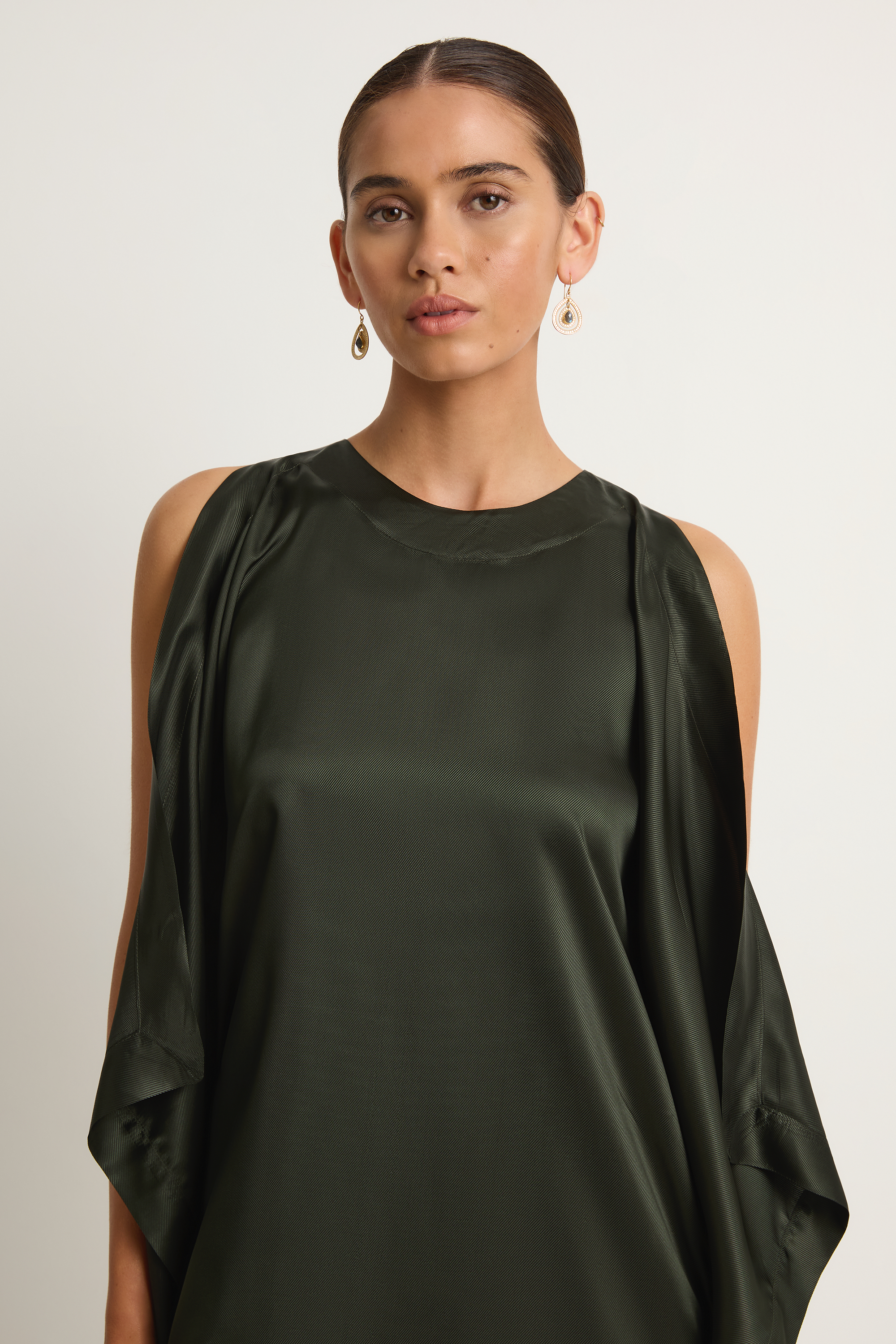 BONDI BORN Como Waterfall Mini Dress - Forest