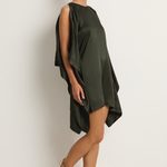 BONDI BORN Como Waterfall Mini Dress - Forest