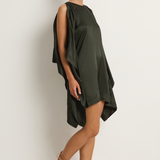 BONDI BORN Como Waterfall Mini Dress - Forest