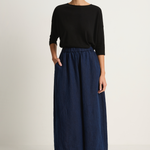 Pas De Calais Linen Indigo Chambray Pants - Navy