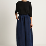Pas De Calais Linen Indigo Chambray Pants - Navy