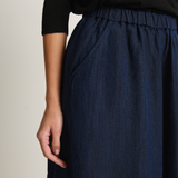 Pas De Calais Linen Indigo Chambray Pants - Navy