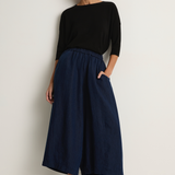 Pas De Calais Linen Indigo Chambray Pants - Navy