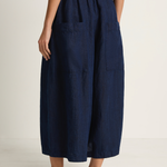 Pas De Calais Linen Indigo Chambray Pants - Navy