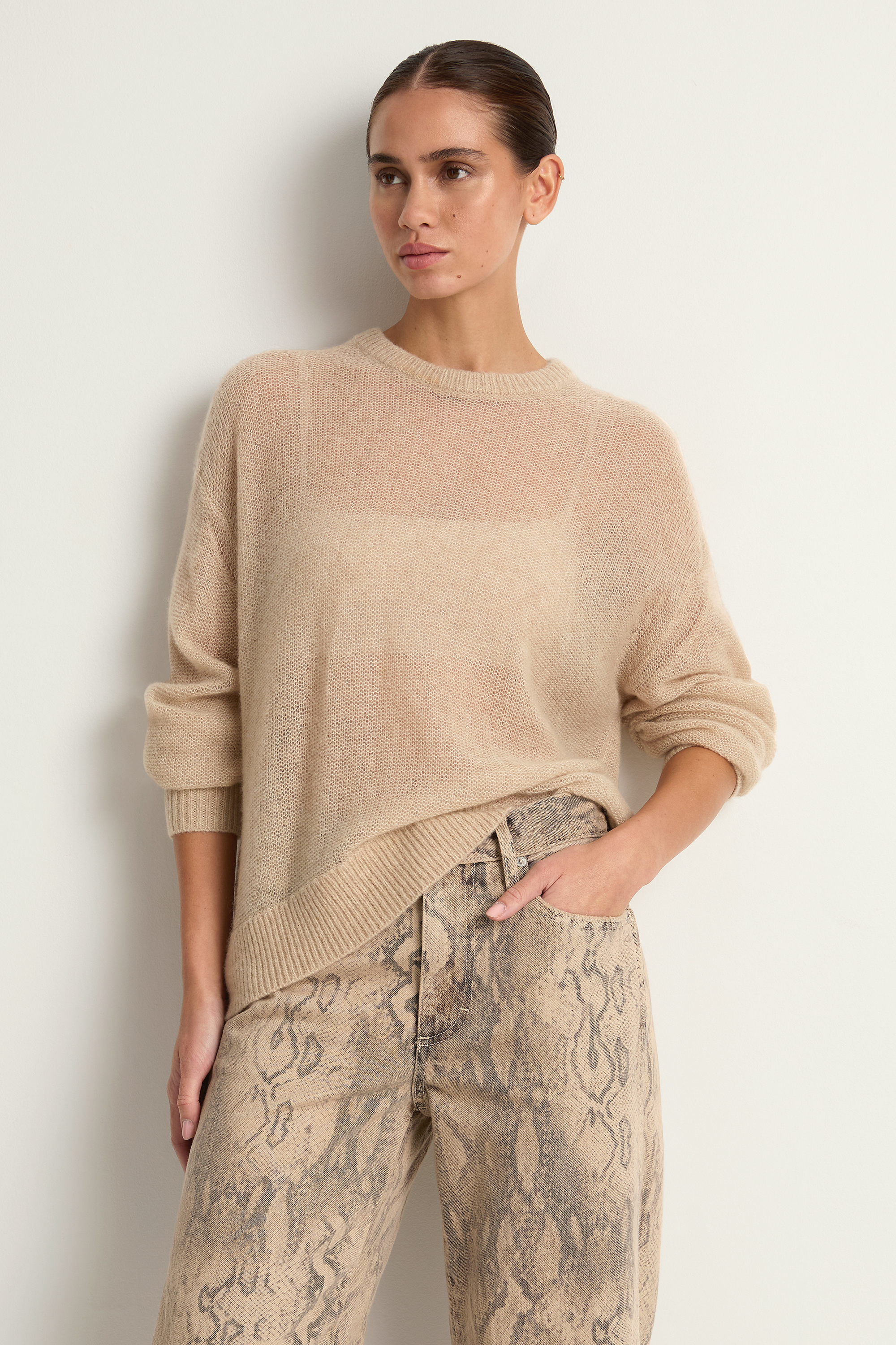 Apiece Apart Softest Tissue Weight Sweater - Sand