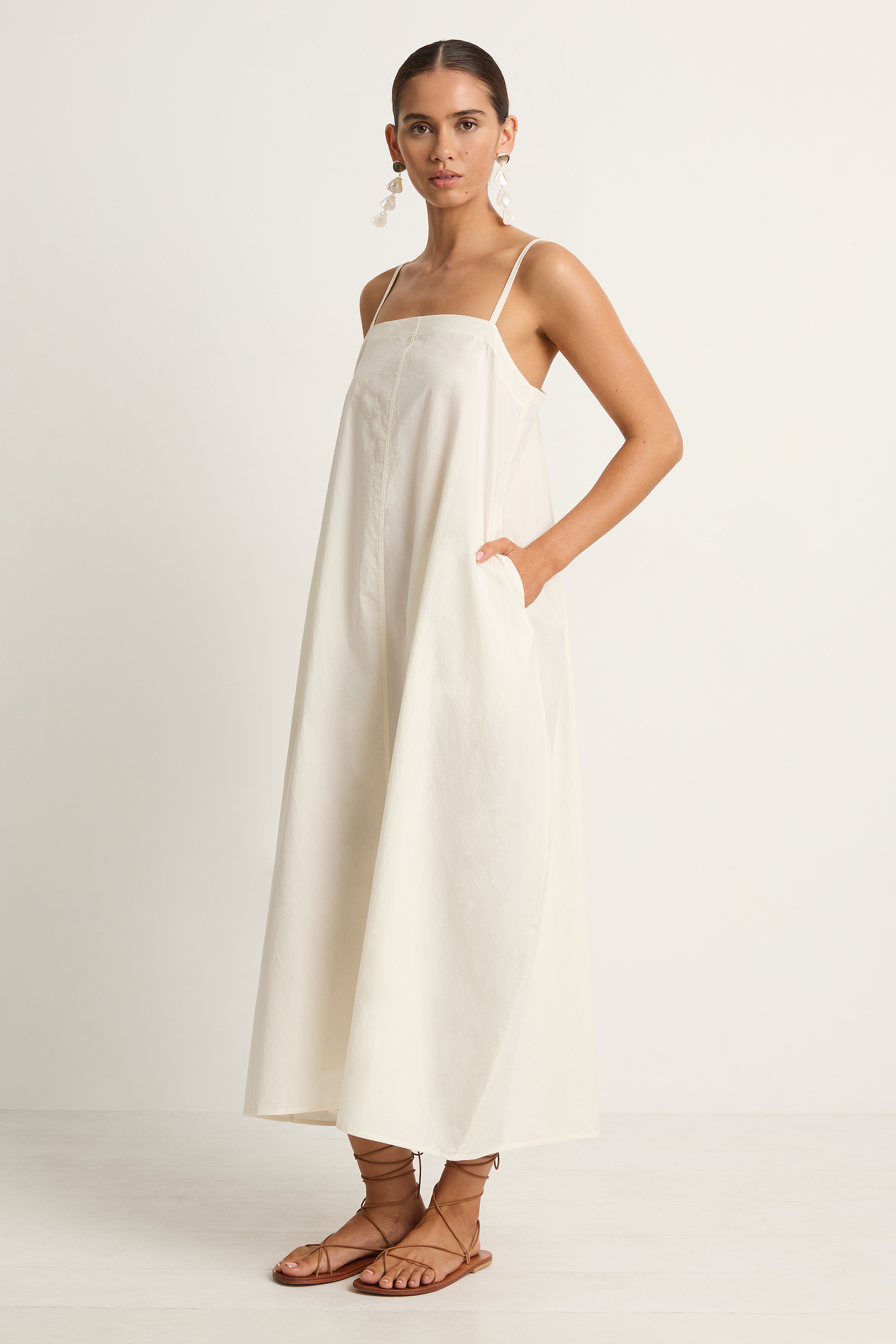 BONDI BORN Kyoto Cocoon Camisole Dress - Natural