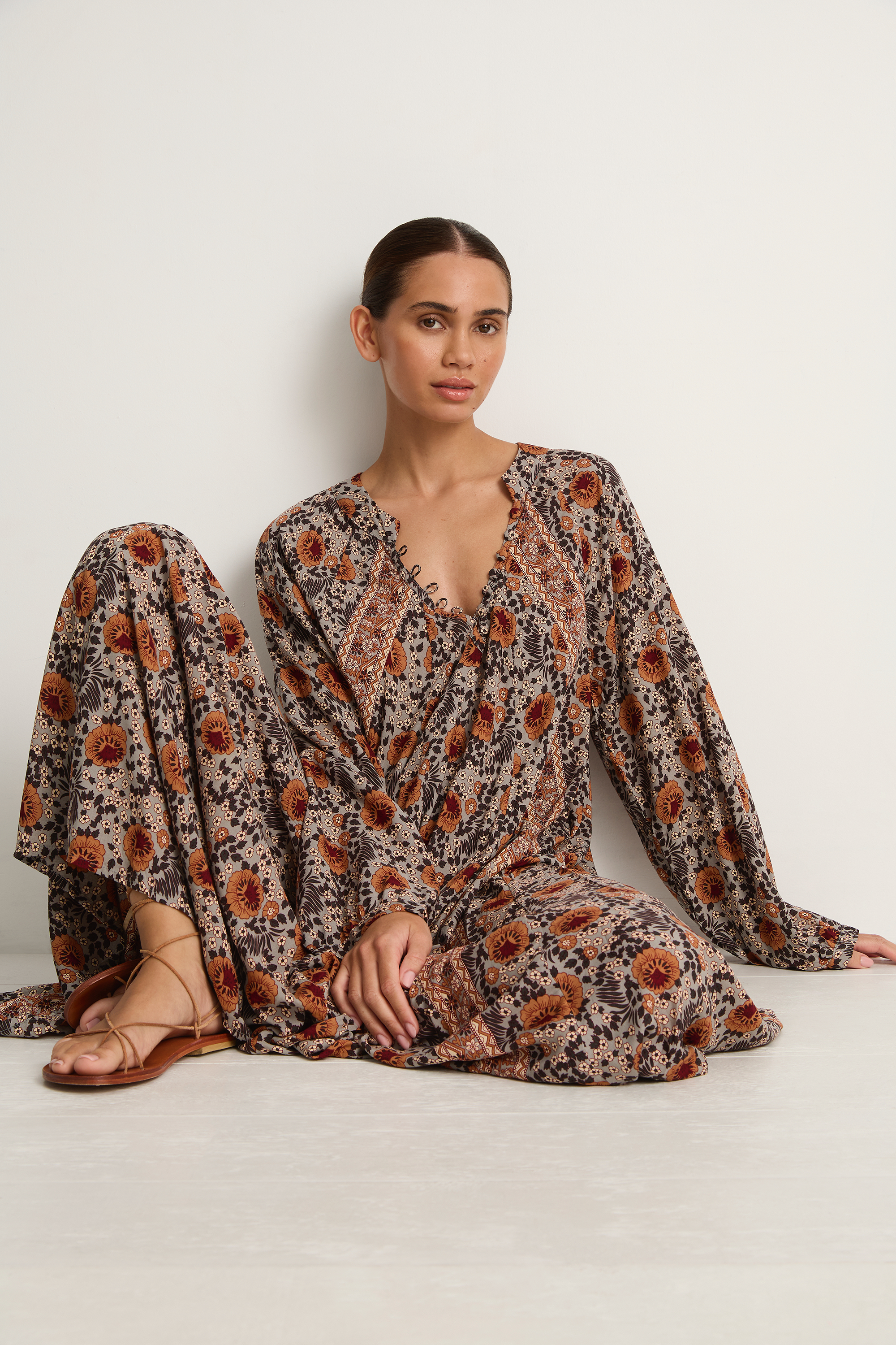 vintage floral maxi dress Natalie Martin Fiore Maxi