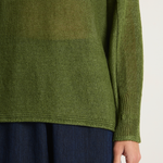 Pas De Calais Normandy Linen Crew Neck Pullover - green