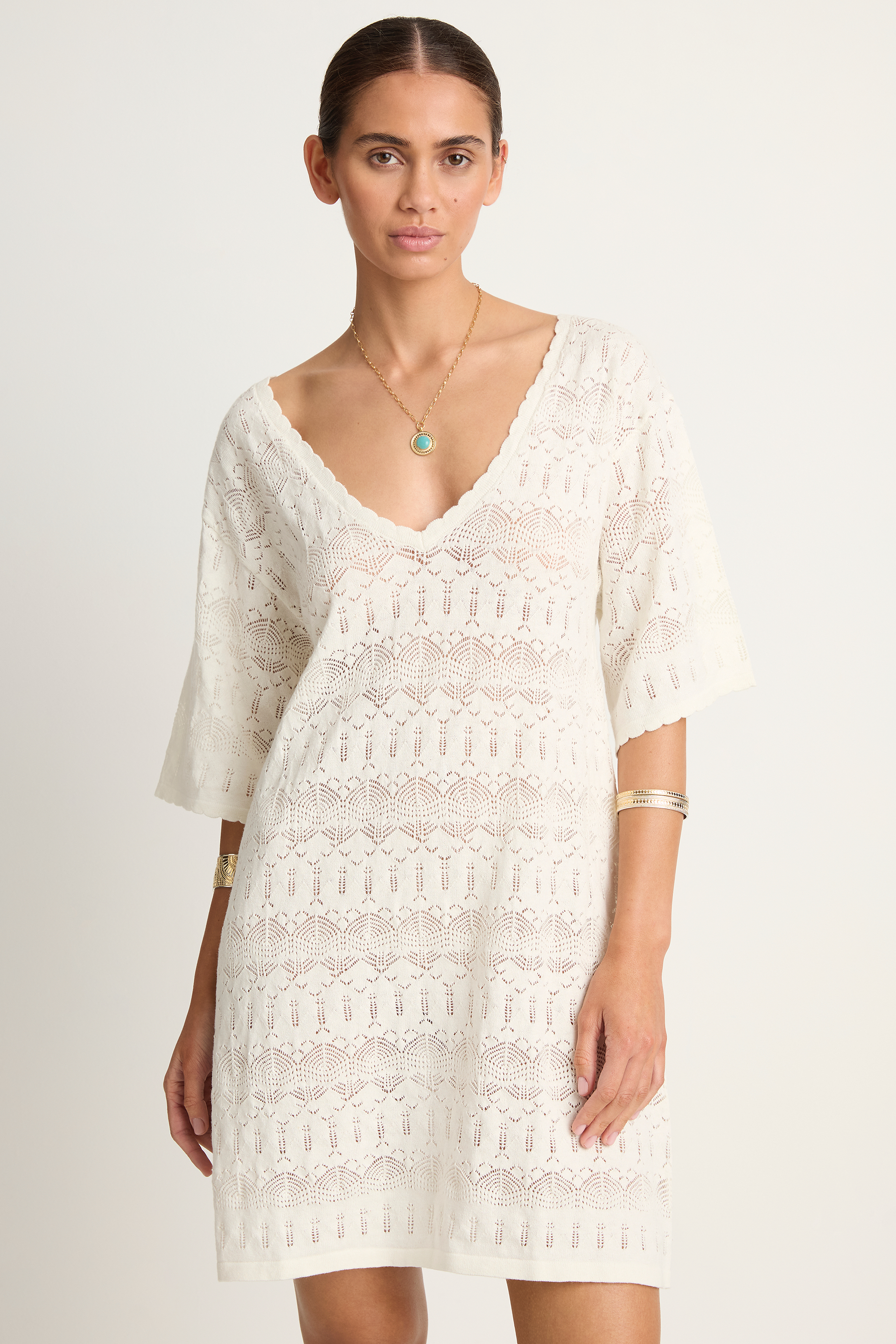 SPELL Siesta Mini Dress - White Sand - FINAL SALE  Soleil Blue