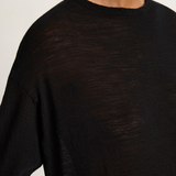 Pas De Calais Wool Gauze Crew Neck Jersey Pullover - Black