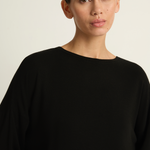Pas De Calais Lyocell Cashmere Jersey Crewneck Pullover - Black