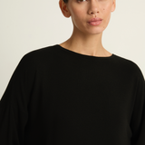 Pas De Calais Lyocell Cashmere Jersey Crewneck Pullover - Black