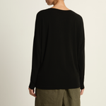 Pas De Calais Lyocell Cashmere Jersey Crewneck Pullover - Black