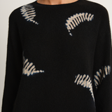 Suzusan Cashmere Seamless Long Pullover - Makinui Shibori Feather Black / Sand