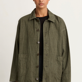 Pas De Calais High Thread Count Cotton Linen Jacket - Khaki