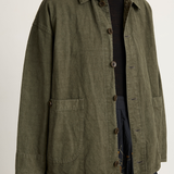 Pas De Calais High Thread Count Cotton Linen Jacket - Khaki