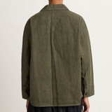 Pas De Calais High Thread Count Cotton Linen Jacket - Khaki