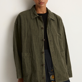 Pas De Calais High Thread Count Cotton Linen Jacket - Khaki