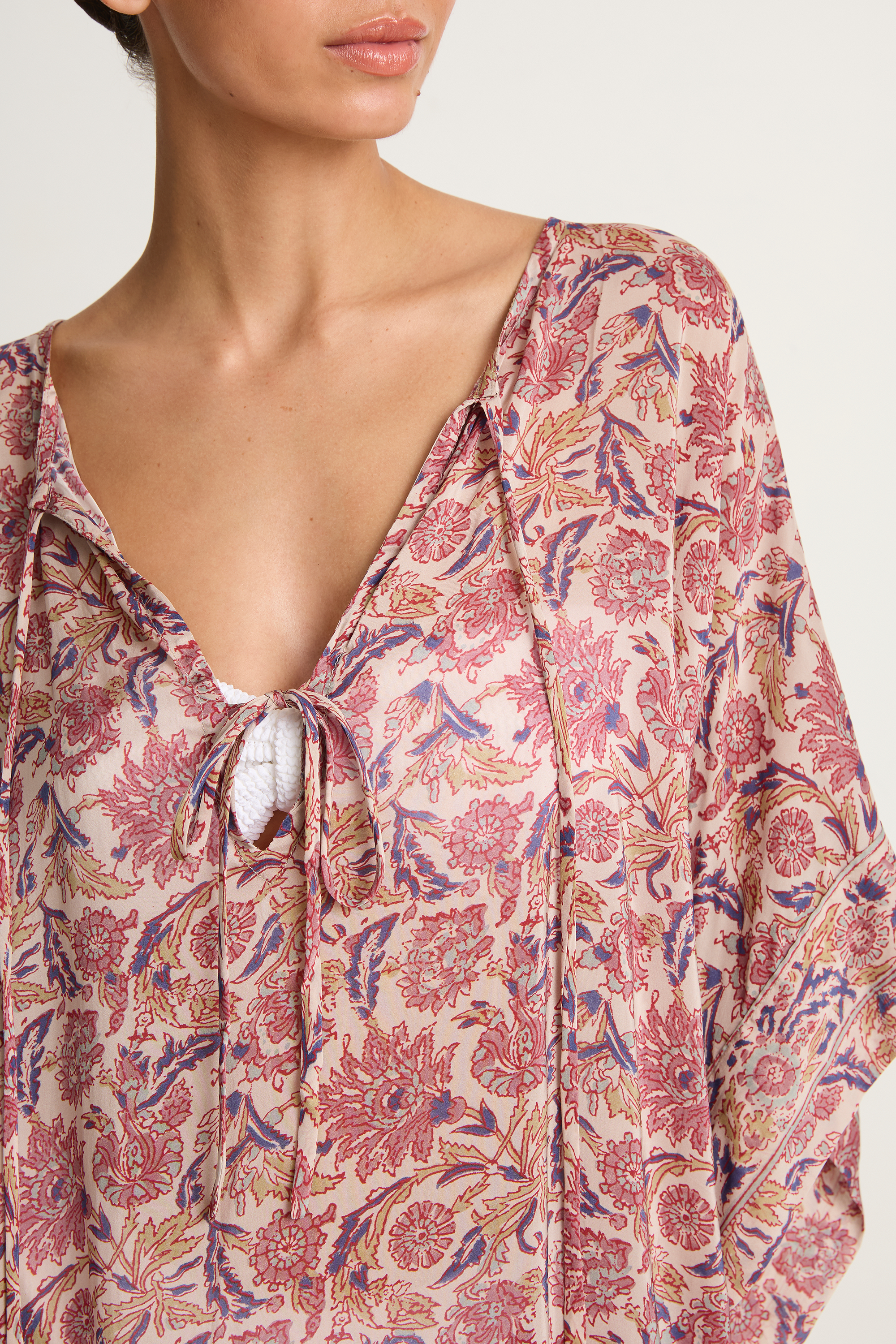 Natalie Martin Paulina Mini Caftan - Artichoke Stone