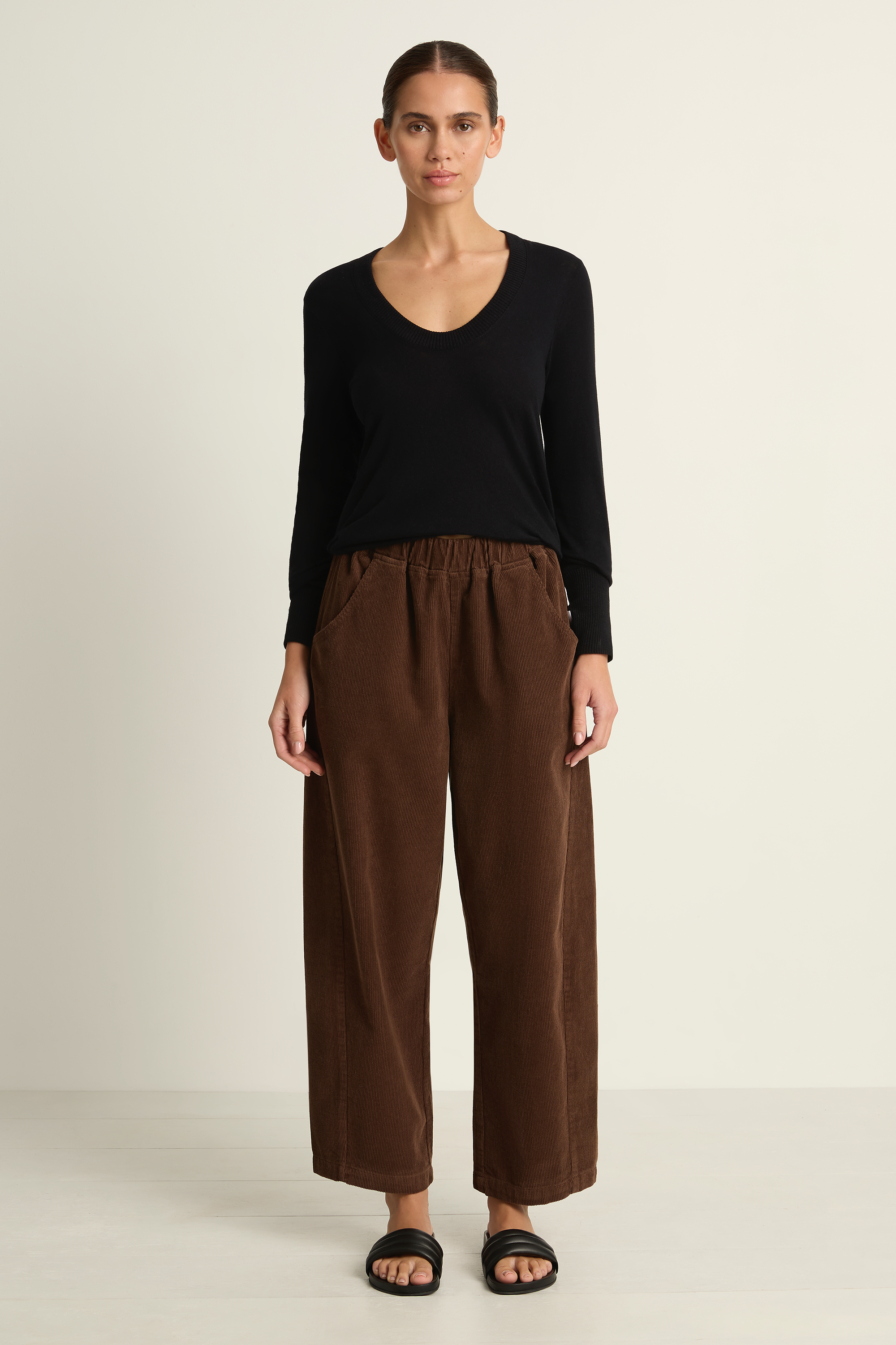 Le Bon Shoppe Corduroy Arc Pants - Chocolate
