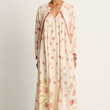 Natalie Martin Silk Fiore Maxi - Starflower Cream